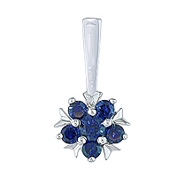 Blue sapphire white gold designer pendant