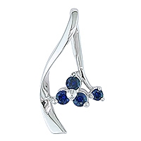 Blue sapphire white gold designer pendant