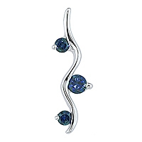 Blue sapphire white gold designer pendant