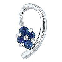 Blue sapphire white gold designer pendant