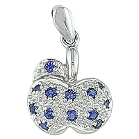 Blue sapphire white gold designer pendant