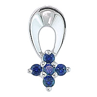 Blue sapphire white gold designer pendant