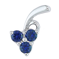 Blue sapphire white gold designer pendant