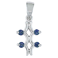 Blue sapphire white gold designer pendant