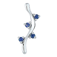 Blue sapphire white gold designer pendant