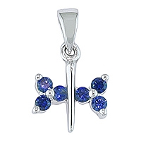 Blue sapphire white gold designer pendant