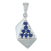 Blue sapphire white gold designer pendant