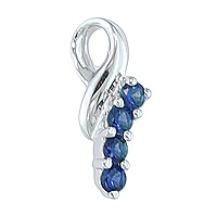 Blue sapphire white gold designer pendant
