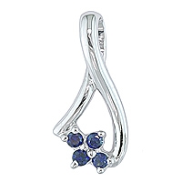 Blue sapphire white gold designer pendant