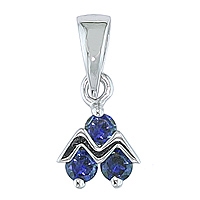 Blue sapphire white gold designer pendant