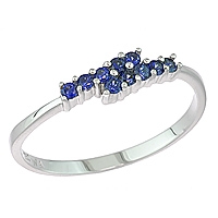 Blue sapphire white gold designer ring