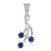 Blue sapphire white gold designer pendant