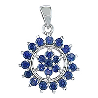 Blue sapphire white gold designer pendant