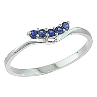 Blue sapphire white gold designer ring