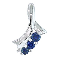 Blue sapphire white gold designer pendant