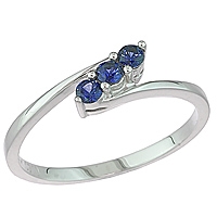 Blue sapphire white gold designer ring