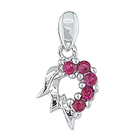 Ruby white gold designer pendant
