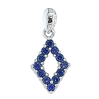 Blue sapphire white gold designer pendant