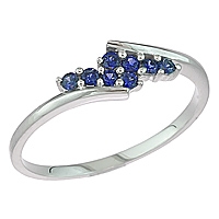 Blue sapphire white gold designer ring