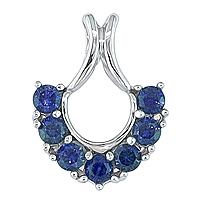 Blue sapphire white gold designer pendant
