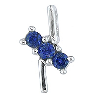 Blue sapphire white gold designer pendant