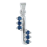 Blue sapphire white gold designer pendant