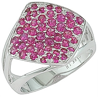 Pink sapphire white gold designer ring