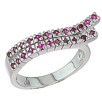 Pink sapphire white gold designer ring