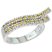 Yellow sapphire white gold designer ring