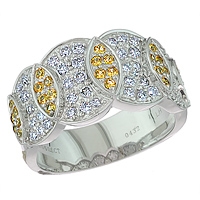 Yellow sapphire white gold designer ring