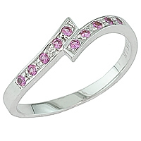 Pink sapphire white gold designer ring