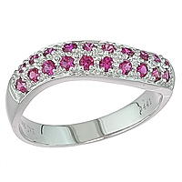Pink sapphire white gold designer ring