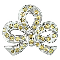 Yellow sapphire white gold flower pendant