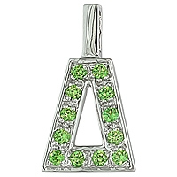 Tsavorite white gold designer pendant