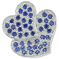 Blue sapphire white gold heart pendant