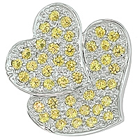Yellow sapphire white gold heart pendant