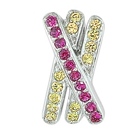 Yellow sapphire and ruby white gold designer pendant
