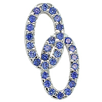 Blue sapphire white gold designer pendant