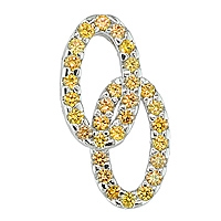 Yellow sapphire white gold designer pendant