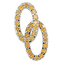 Yellow sapphire white gold designer pendant