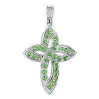 Tsavorite white gold designer pendant