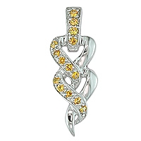 Yellow sapphire white gold designer pendant