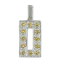 Yellow sapphire white gold designer pendant