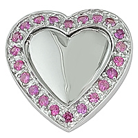Pink sapphire white gold heart pendant