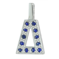 Blue sapphire white gold designer pendant
