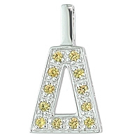 Yellow sapphire white gold designer pendant