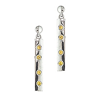Yellow sapphire white gold drop earrings