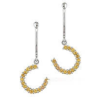 Yellow sapphire white gold drop earrings
