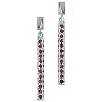 Ruby white gold drop earrings