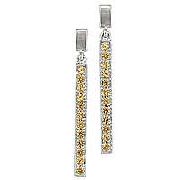 Yellow sapphire white gold drop earrings